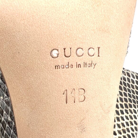 Gucci Snakeskin Bow Sandals 11B (Vintage) High Heel Open Toe - Picture 8 of 10